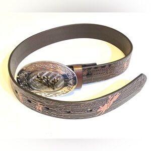 Nocona Youth Western Rodeo Boys leather Belt and buckle